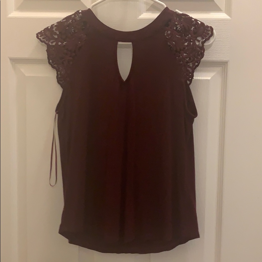 Burgundy lace blouse